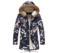 Parka Homme - Marque inconnue - Coupe longue - Poches fonctionnelles - Blanc XL