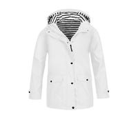 Parka imperméable à capuche pour enfants avec boutonnage complet et poches, veste de pluie légère pour garçons et filles, manteau de pluie à zip total avec capuche, vêtements décontractés, blanc, 13
