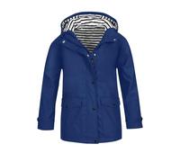 Parka imperméable à capuche pour enfants avec boutons, veste de pluie légère pour garçons et filles, manteau de pluie avec poches, zip complet et vêtements preppy, A - Bleu foncé, 11-12 ans