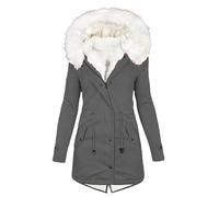 Parka Imperméable Femme - Doudoune Hiver Longue Veste Polaire Blouson Chaud ÉPais Imperméable Manteau Chauffant Avec Doublure Sherpa En Peluche Capuche Coupe Slim Fit ÉLégante Zippé Et Poches