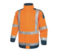 PARKA HAUTE VISIBILITÉ POLYESTER ENDUIT PU-DELTA PLUS-Orange Fluo/Bleu Marine PANOPLY- EASYVIEW -EASYVOR 34/36 (S)