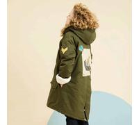 Parka longue à capuche & rock & peace kaki 7/8A