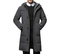 Parka longue pour homme, manteau d'hiver épais et chaud, doudoune à capuche, imperméable, vêtement d'extérieur extra long, pour temps froid, gris, taille M