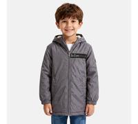 Parka Matelassée Zippée À Capuche Gris Anthracite 4A