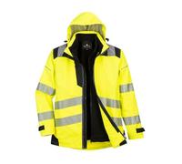 Parka PW3 3 en 1 haute visibilité Jaune Noir - Portwest XXXL