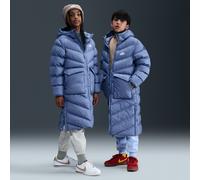 Parka rembourrée ample longue Therma-FIT Nike All Day Play pour ado World Indigo/Blanc XL