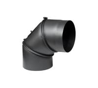PARKANEX Coude réglable 90° 3-segments Ø 130 mm Coude en acier Revêtement résistant à la chaleur pour inserts de cheminée Résistant à la chaleur Durable pour cheminée, poêle, chaudière, insert de