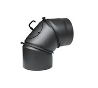 PARKANEX Genou réglable à 90° en 3 segments Ø130 mm Genou en acier Revêtement résistant à la chaleur pour inserts de cheminée Résistant à la chaleur Durable pour cheminée, poêle, chaudière, insert de