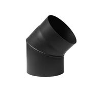 PARKANEX Tube de poêle 45° Ø 150 mm Tuyau de cheminée rigide en acier de 2 mm pour poêle à bois, poêle à granulés, tuyau de fumée noir, raccord de cheminée, tuyau d'évacuation des gaz pour