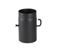 PARKANEX Tuyau de poêle avec vanne papillon Ø150 mm Szyber Rohr avec levier Régulateur de tirage Tuyau de cheminée Soupape d'échappement pour poêles à combustibles solides Noir thermolaqué Résistant à