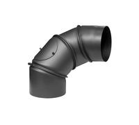 PARKANEX Tuyau de poêle universel réglable à genou en 4 segments pour cheminée - Raccordement pour poêle à bois et poêle à granulés - Tube de cheminée en acier de 150 mm