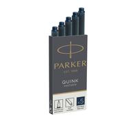 Parker 1950385 Cartouche d'encre Quink - noir-bleu, 5 cartouches
