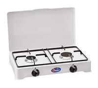 Parker 2002CBGPm Réchaud à gaz méthane, 2 feux, grille en acier émaillé, pour camping et maison pour usage extérieur