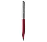 Parker 51 stylo bille | Corps bordeaux et attributs chromés | Pointe moyenne | Recharge d'encre noire | Livré dans son écrin