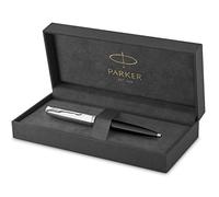 Parker 51 stylo bille | Corps noir et attributs chromés | Pointe moyenne | Recharge d'encre noire | Livré dans son écrin