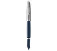 PARKER 51 Stylo Plume, Corps Résine Bleu nuit + Capuchon inox poli, Plume fine, Coffret cadeau
