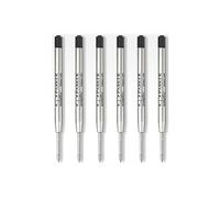 PARKER 6 recharges Quinkflow pour Stylo bille - pointe moyenne - Noires - sous blister