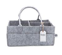 Parker Baby Co. Panier à langer, bac de rangement pour chambre d'enfant et organiseur de voiture pour couches et lingettes pour bébé, gris, taille L