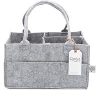 Parker Baby Panier à langer pour bébé, bac de rangement pour chambre d'enfant et organisateur de voiture, pour couches et lingettes pour bébé, gris, standard