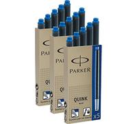 Parker Cartouche d’encre Quink Lot de 5 pièces, 15 Patronen, bleu, 1