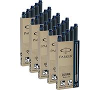 Parker Cartouche d’encre Quink Lot de 5 pièces, 25 Patronen, Noir bleu, 1