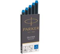 Parker Pens - Cartouches d'encre pour stylo-plume Quink longues encre bleue effaçable - Lot de 5
