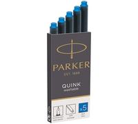 Parker Pens - Cartouches d'encre pour stylo-plume Quink longues encre bleue effaçable - Lot de 5