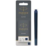 Parker cartouches d'encre pour stylo plume | longue | encre bleue/noire QUINK | Lot de 5 (emballage blister)