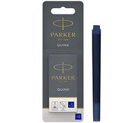 Parker cartouches d'encre pour stylo plume | longue | encre bleue QUINK | Lot de 5 (emballage blister)
