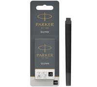 Parker cartouches d'encre pour stylo plume | longue | encre noire QUINK | Lot de 10 (emballage blister)