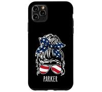Parker Chignon pour cheveux désordonnés avec lunettes de soleil ruban USA Coque pour iPhone 11 Pro Max