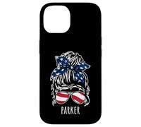 Parker Chignon pour cheveux désordonnés avec lunettes de soleil ruban USA Coque pour iPhone 14