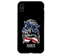 Parker Chignon pour cheveux désordonnés avec lunettes de soleil ruban USA Coque pour iPhone XS Max