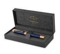 Parker Stylo-plume Duofold Prestige Chevron plume moyenne en or massif, encre noire & convertisseur