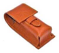 Parker Étui de voyage en cuir pour blaireau de rasage (Brun Selle)