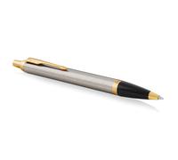 Parker IM Ballpoint Pen Brushed Metal Medium Point Blue Ink Gift Box Brush