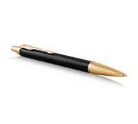 Parker IM Duo Coffret-cadeau avec Stylo Bille et stylo roller | finition métal Brossé avec attributs Or