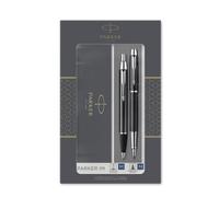 Parker IM Duo Gift Set with Ballpoint Pen & Fountain Pen Gloss Black with Chro