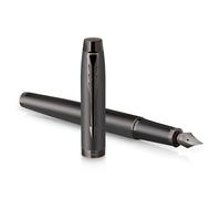 Parker IM Monochrome Stylo plume | encre bleue | bordures et finitions gris acier | pointe fine | étui cadeau