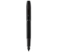 Parker IM stylo plume | Noir mat avec attributs noirs | Pointe fine avec cartouche d’encre bleue | Coffret cadeau