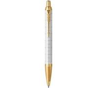 PARKER IM PREMIUM Stylo bille, Perle, recharge bleue pointe moyenne, Coffret cadeau Blanc G