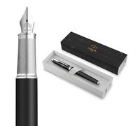 Parker IM Premium Stylo plume | Collection Legacy of Flight | Finition Chrome | Plume Moyenne | Encre Bleue | Boîte Cadeau