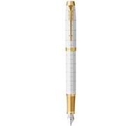 PARKER IM PREMIUM Stylo plume, Perle, Plume fine, encre bleue, Coffret cadeau Blanc G