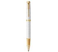 PARKER IM PREMIUM Stylo roller, Perle, Recharge noire pointe fine, Coffret cadeau