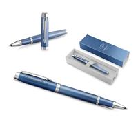 Parker IM Rituals Blue CT Stylo roller avec gravure - Stylo de qualité supérieure - Boîte cadeau - Cadeau personnalisé - Anniversaire (bleu)