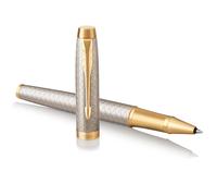 PARKER IM Rollerball Pen, Premium Warm Silver with Fine Point Black Ink Refill (