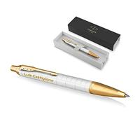 PARKER IM - Stylo à bille gravé - De qualité supérieure - À encre bleue - Idéal comme cadeau d'anniversaire - Idéal comme cadeau d'anniversaire - Perle G.C