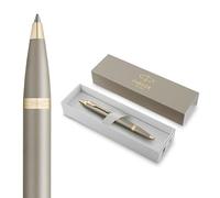 Parker Stylo bille IM Touche Finale finition grès pointe moyenne encre bleue – coffret cadeau