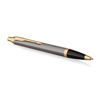 Parker - Stylo bille - IM - Laque grise, finitions or - Pointe moyenne - Coffret cadeau