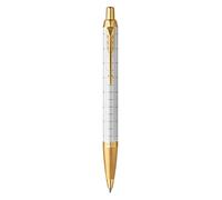 Parker Pens – Stylo bille IM – Laqué perle premium, attributs dorés, pointe moyenne – Coffret cadeau